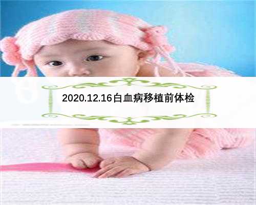 2020.12.16白血病移植前体检